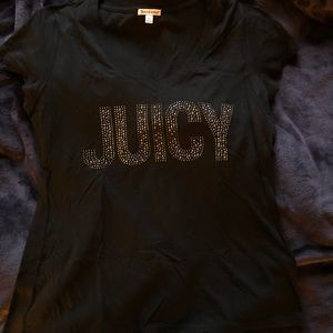 Juicy Couture Rhinestone V-Neck Shirt